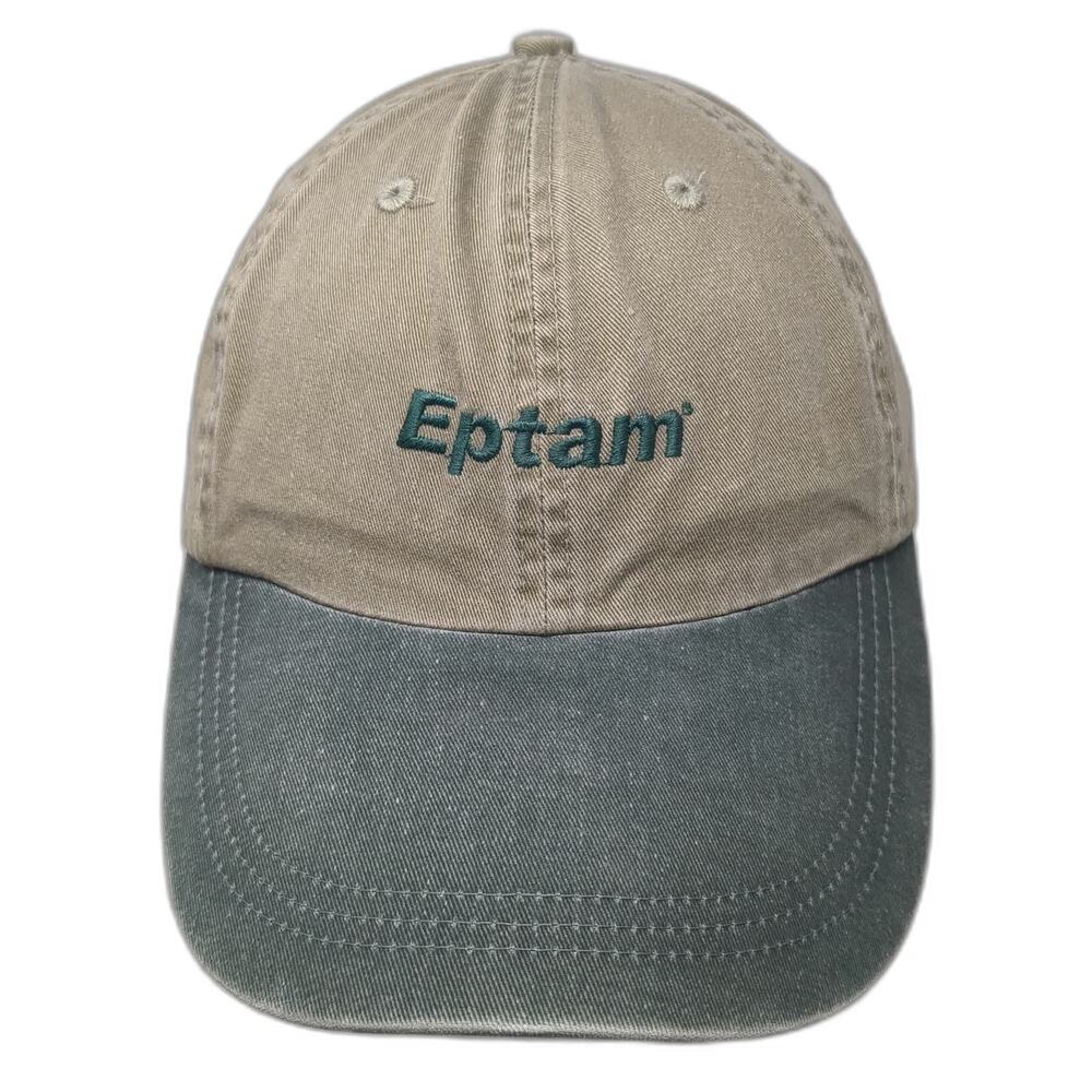 Falcon Baseball Cap Beige Green One Size Leather Strapback Eptam Logo Hat